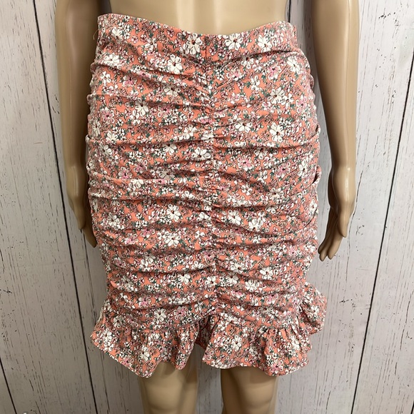 COPY - Haute Monde Orange Pencil Mini Dress or Skirt Ruched Ruffled - Picture 1 of 12